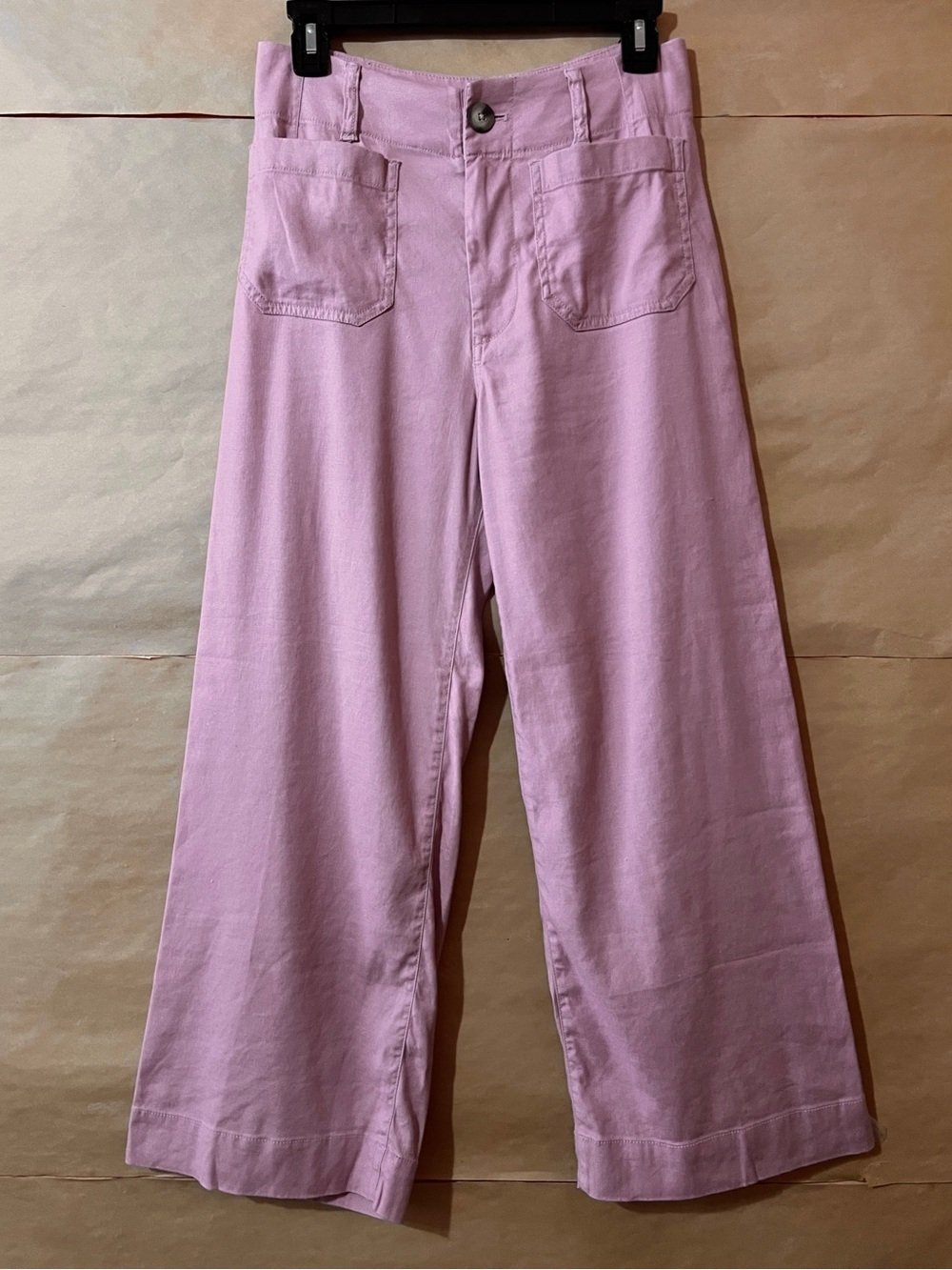Anthropologie | Maeve The Colette Pants Linen Blend Wide Leg Pink Size 25